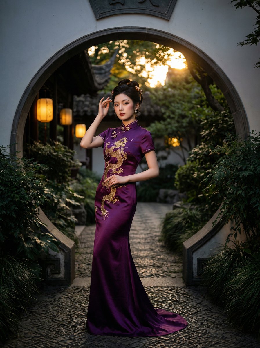 网红主播国风旗袍视频拍摄